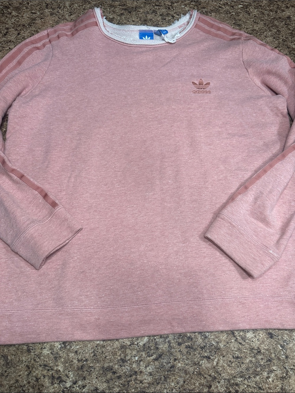 WORN ONCE adidas Dusty Pink Crewneck Sweatshirt with Trefoil Large